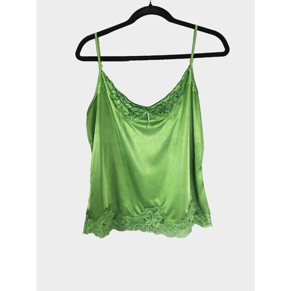 VTG 90s Tinker Bell Green Sweetheart Cami XL Winx Y2K Sparkle Fairycore Tank Top - Picture 1 of 15
